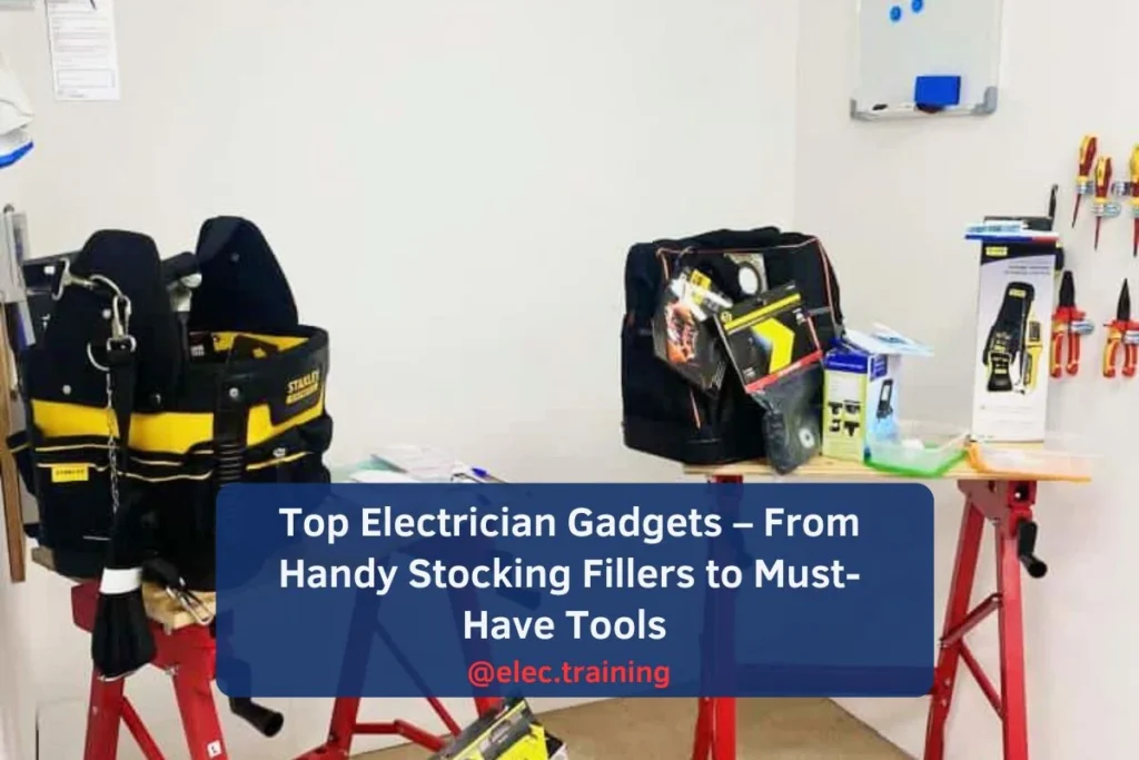 Electric tool bags placed on workbenches