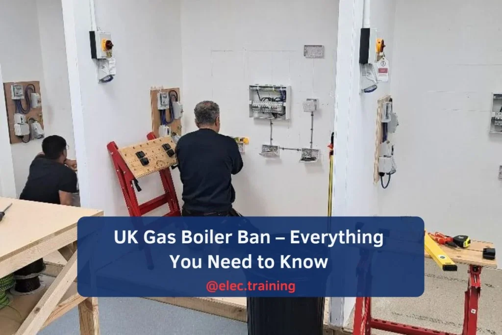 Learner simulating fault finding on a socket circuit during NVQ portfolio course