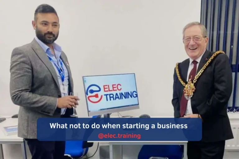 Director explaining mayor of london about Elec Training business