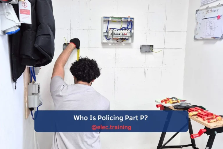 Electrical trainee using tape measure during wiring layout exercise