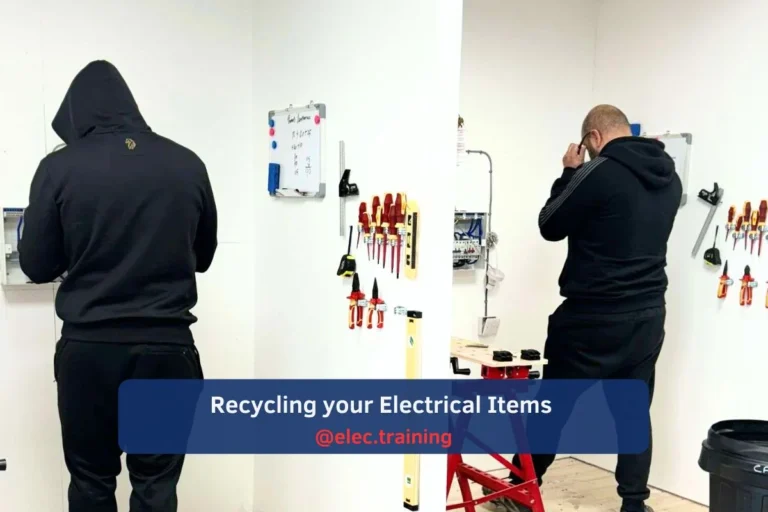 Learners connecting cables and sockets in designated electrical bays