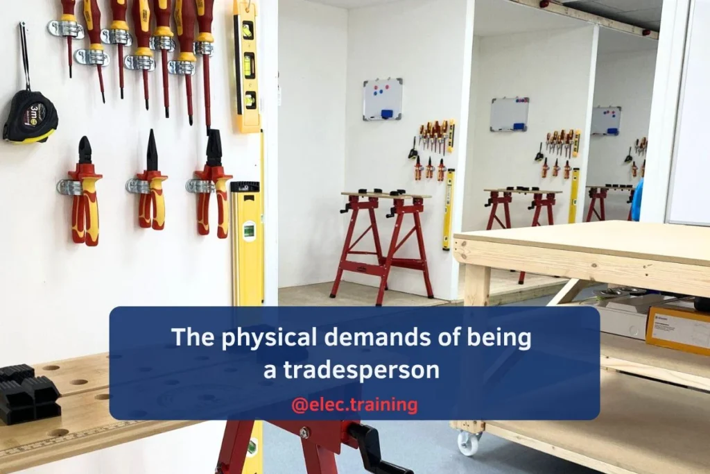 Neat electrical workstations equipped with screwdriver, and workbench