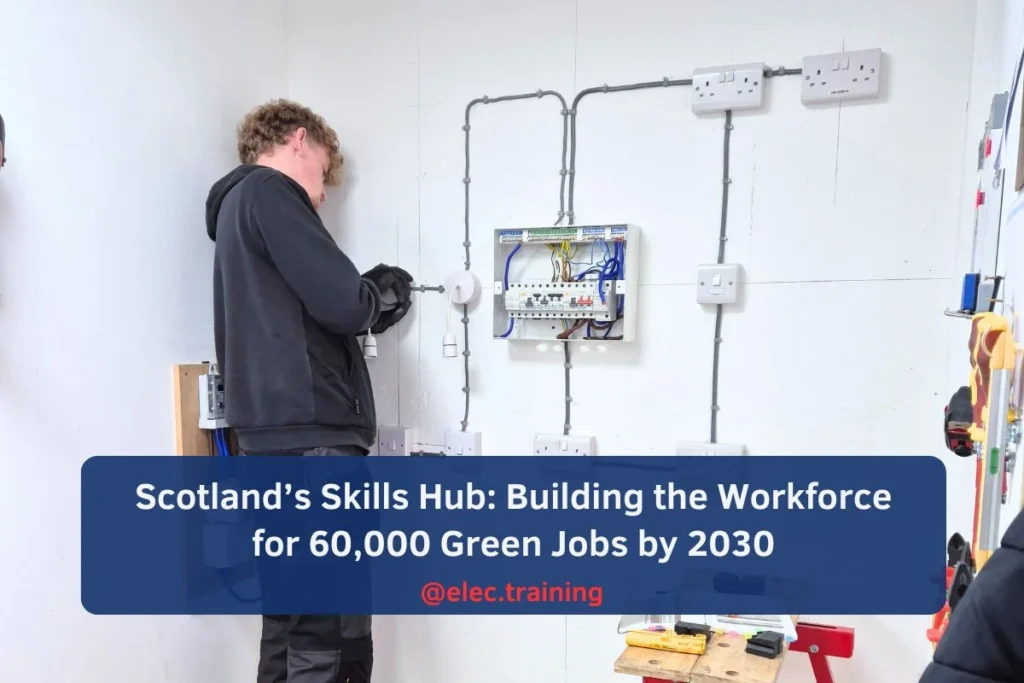 Trainee testing continuity in wiring circuit during electrical workshop
