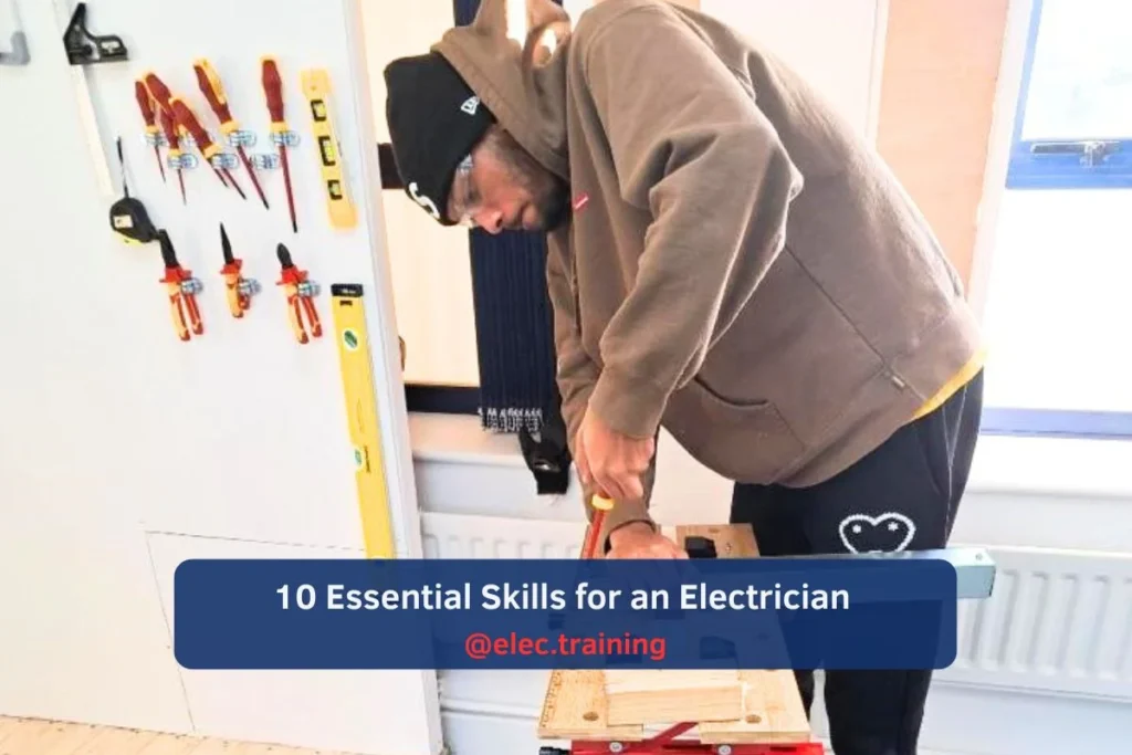 tools mounted on wall and learner practicing on workbench to tighten a screw
