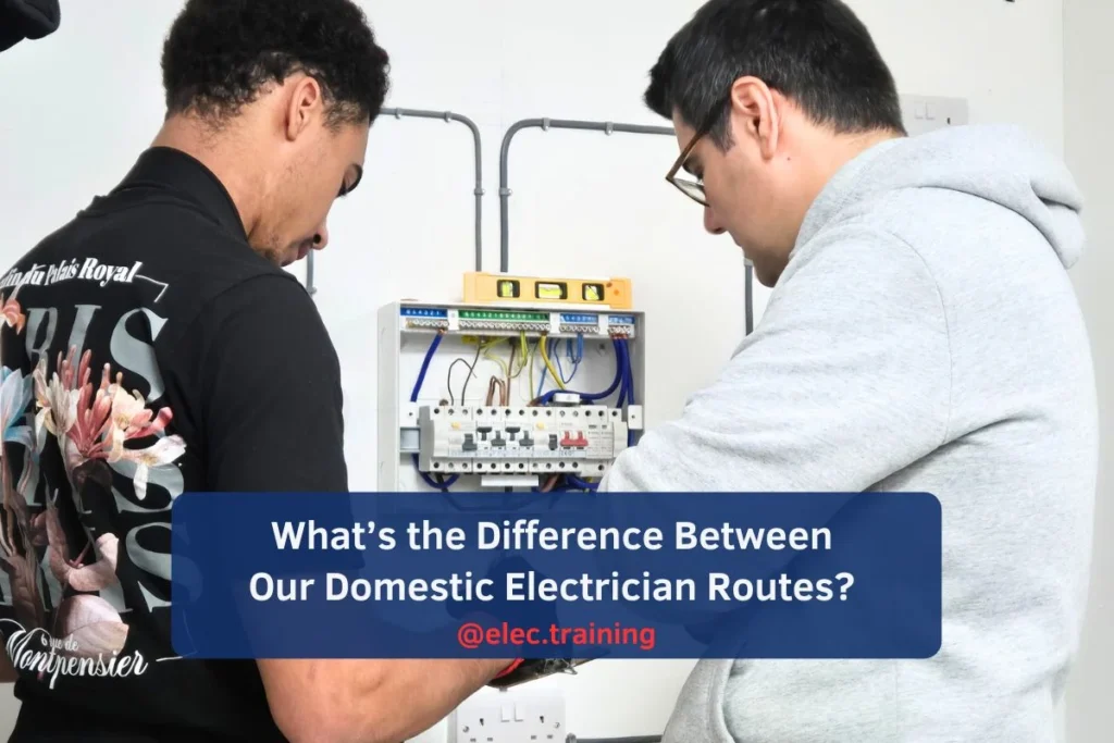 City and Guilds 2365 02 trainee identifying cable types under supervision