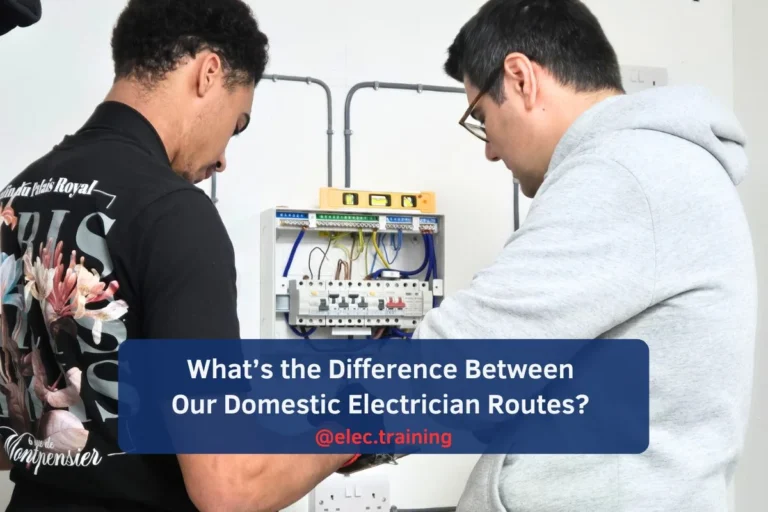 City and Guilds 2365 02 trainee identifying cable types under supervision