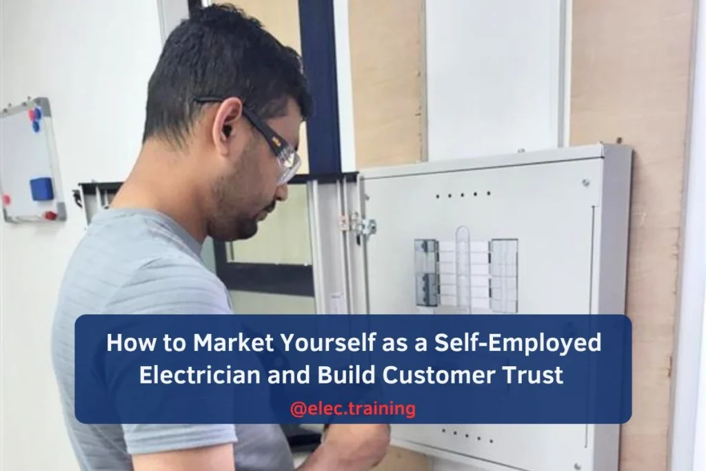 Learner connecting cables and wiring circuits in electrical workshop