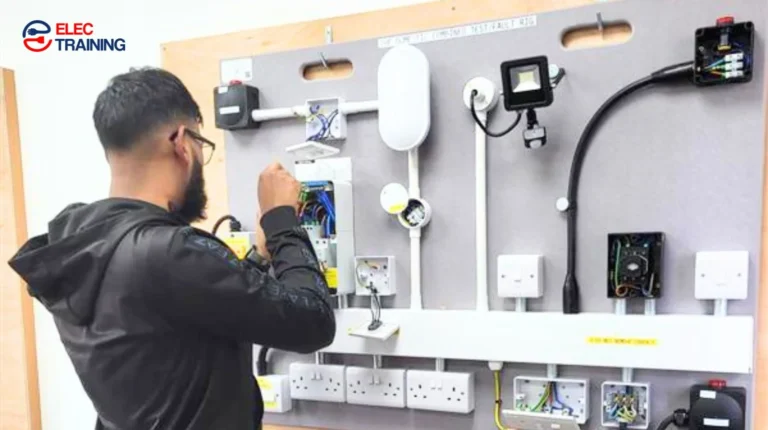 Qualified electrician working professionally showing career success after retraining from policing