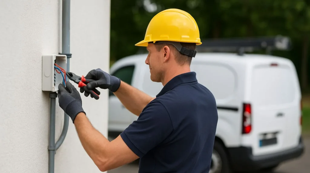 Qualified ex-forces electrician demonstrating successful transition from military service to civilian electrical career