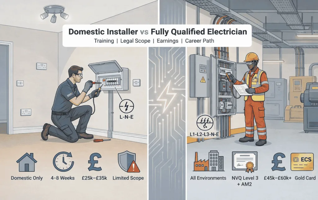 Domestic Installer and a Fully Qualified Electrician