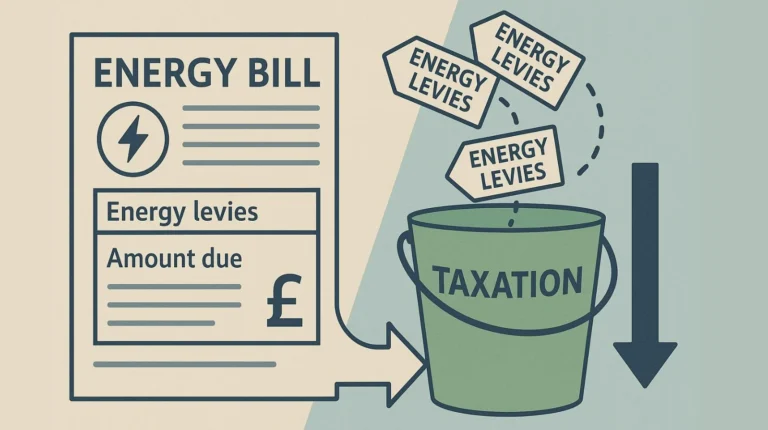 Energy levies moving from a UK energy bill into a taxation bucket