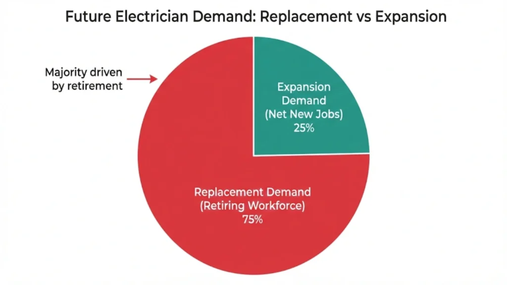 Chart showing workforce demand split between replacement and expansion needs