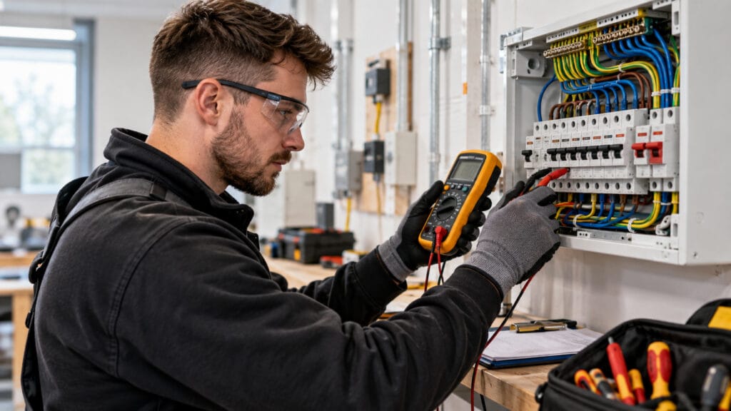 illustration-titled-10-essential-skills-for-an-electrician-depicting-a-competent-professional-testing-a-consumer-unit-surrounded-by-skill-icons