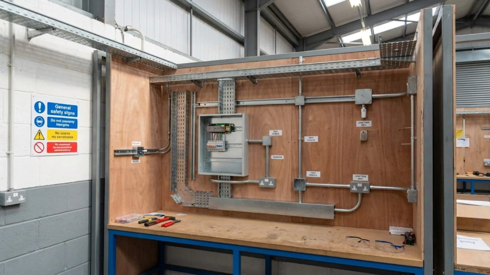 AM2 test rig showing distribution boards and circuit installation points
