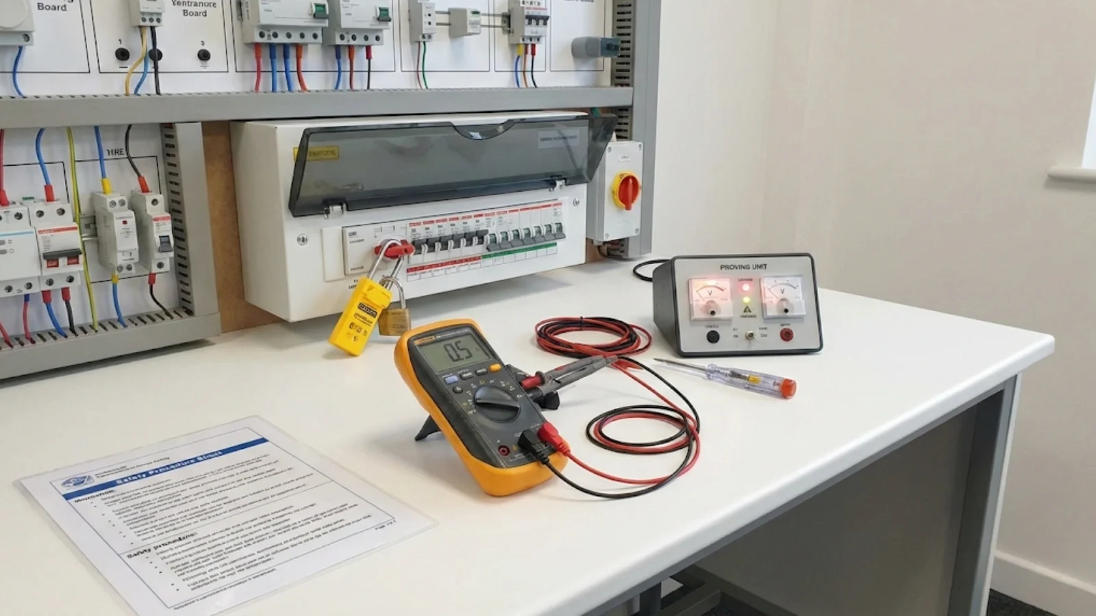 Learners progress through testing procedures systematically, building competence through repeated application of safe isolation principles