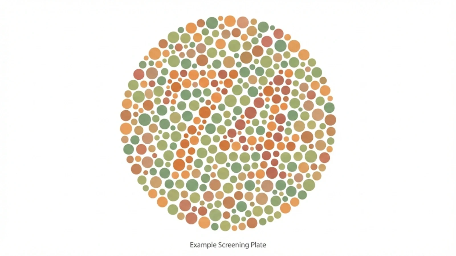 Example Ishihara pseudoisochromatic plate used for colour vision deficiency screening